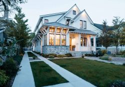 white traditional custom home exterior